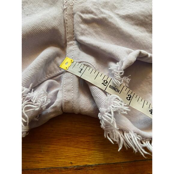 LEVI'S 501 Distressed Cream/Lavender Dyed Button-Fly Shorts sz W27 - Picture 9 of 10